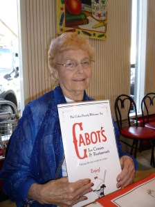 At famous Cabot's Ice Cream shop with Barbara