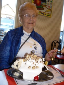 Barbara with light dessert